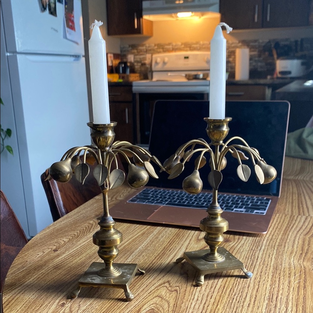 Elegant Brass Candle Holders - Picture 1 of 4